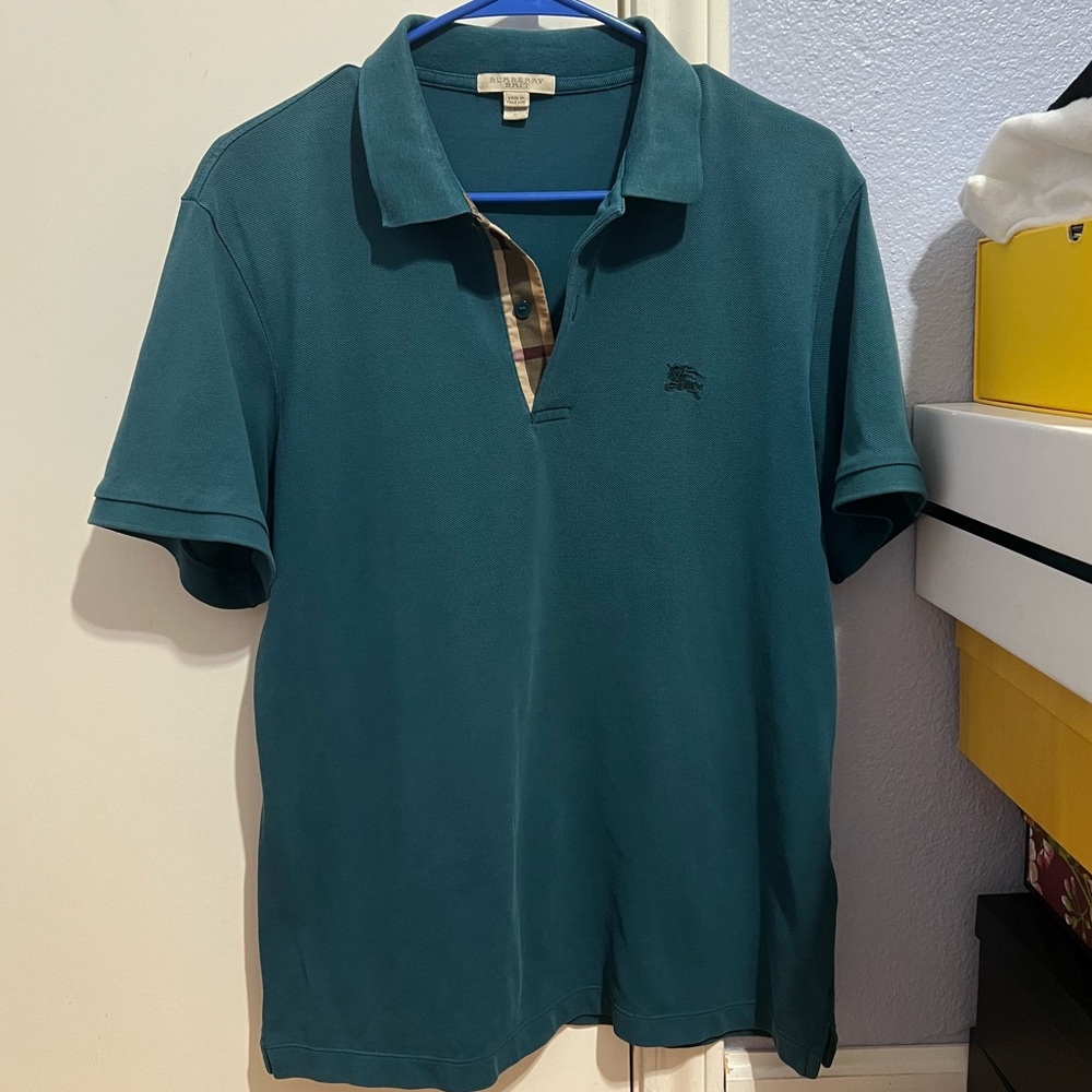 Authentic Burberry Brit Dark Green Polo Men Size Large